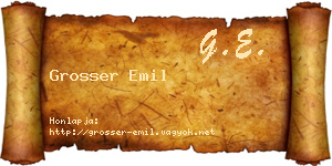 Grosser Emil névjegykártya